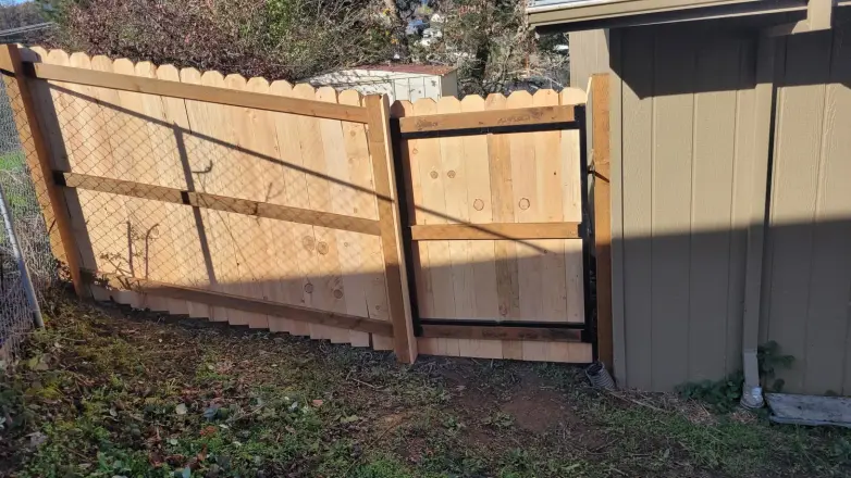 Wood fence built by RB Fence