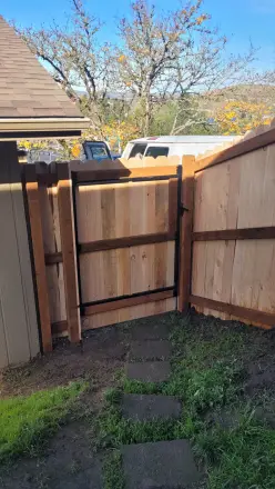 Wood fence built by RB Fence