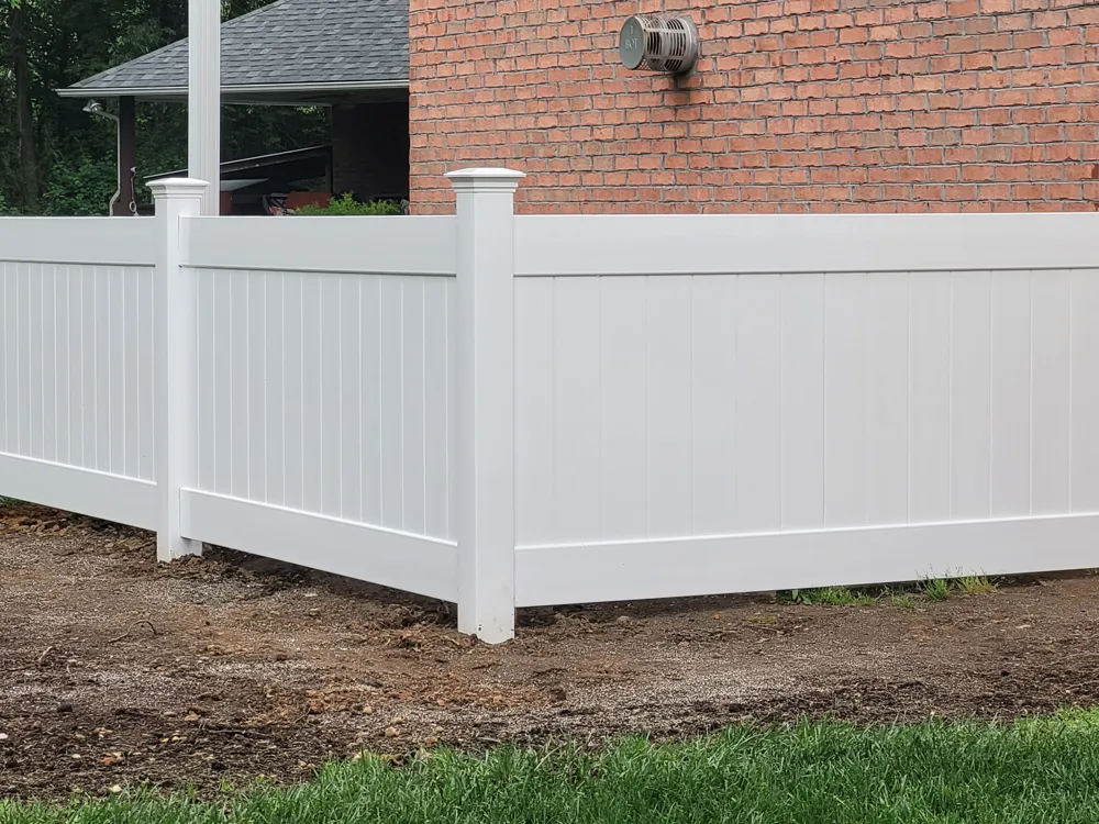 White vinyl privacy fence installed by RB Fence